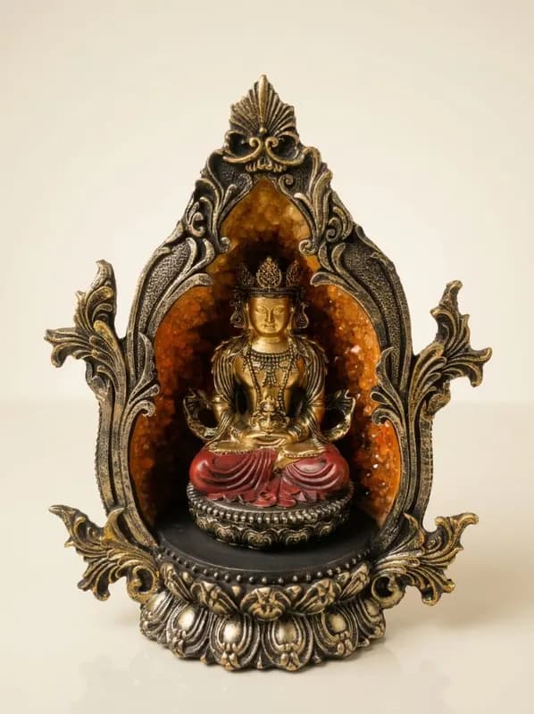 Amitabha Buddha Sitting Statue inside Crystal Grotto