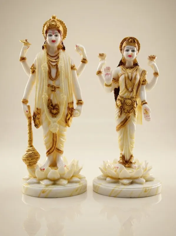 Lord Vishnu and Goddess Lakshmi Idols