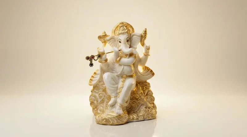 Flute Ganesha / Haridra Ganapati Idol
