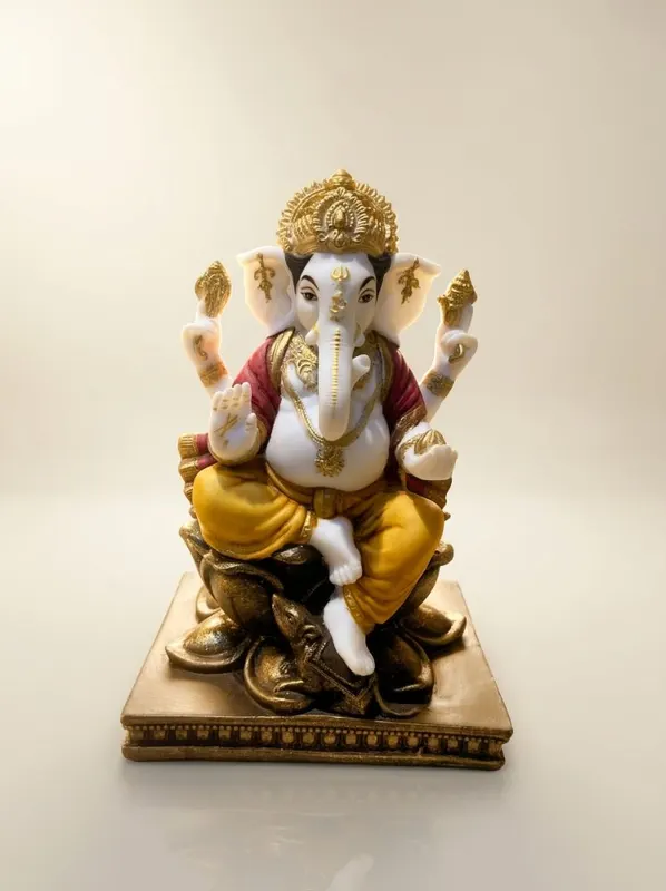 Lord Ganesha Sitting on Lotus Pedestal