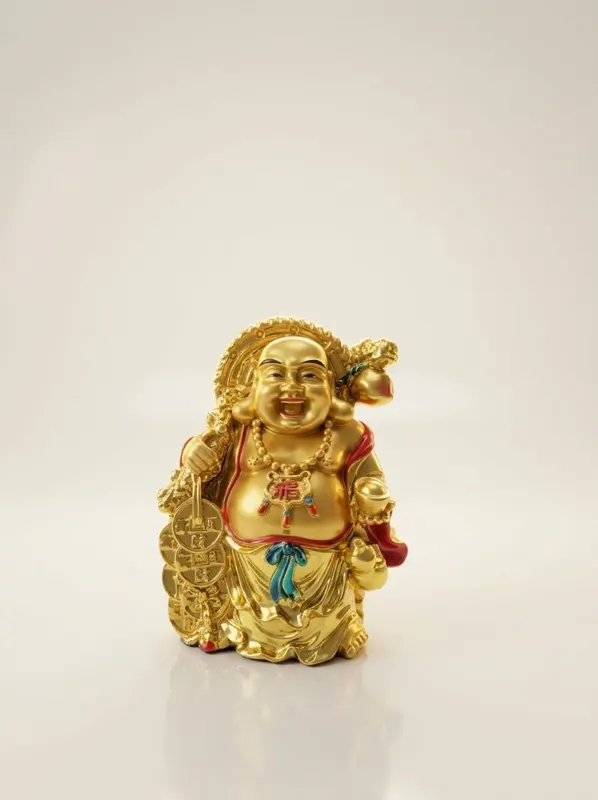 Golden Laughing Buddha Statue