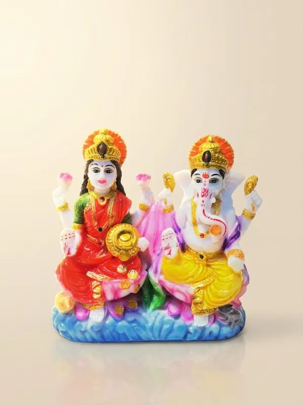 Laxmi Ganesha Idol on Single Base.