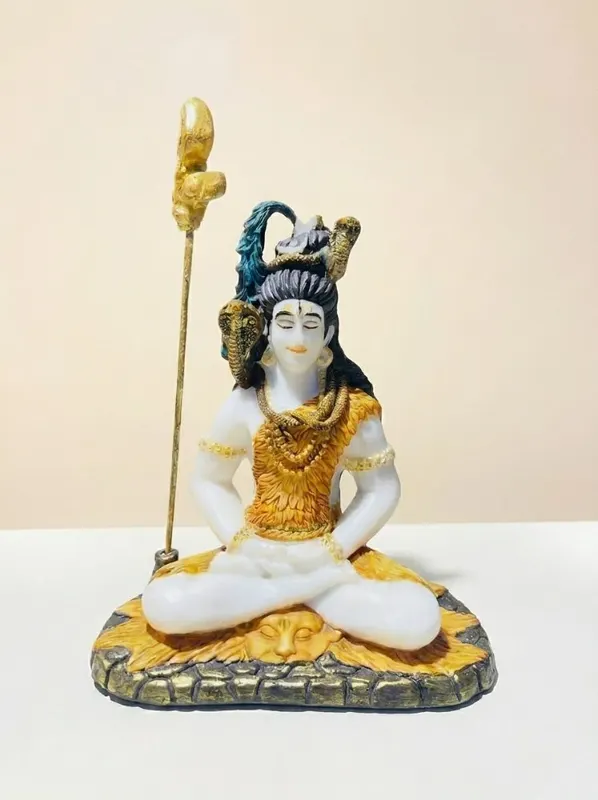 Meditating Lord Shiva Idol with Trishul