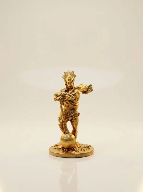 Golden Standing Lord Hanuman Idol