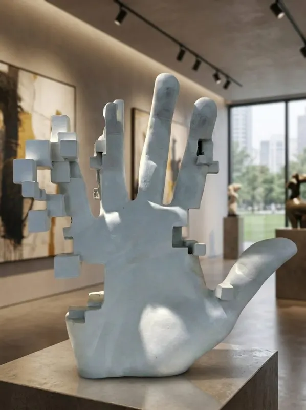 Deconstructed Pixelated Hand Tabletop