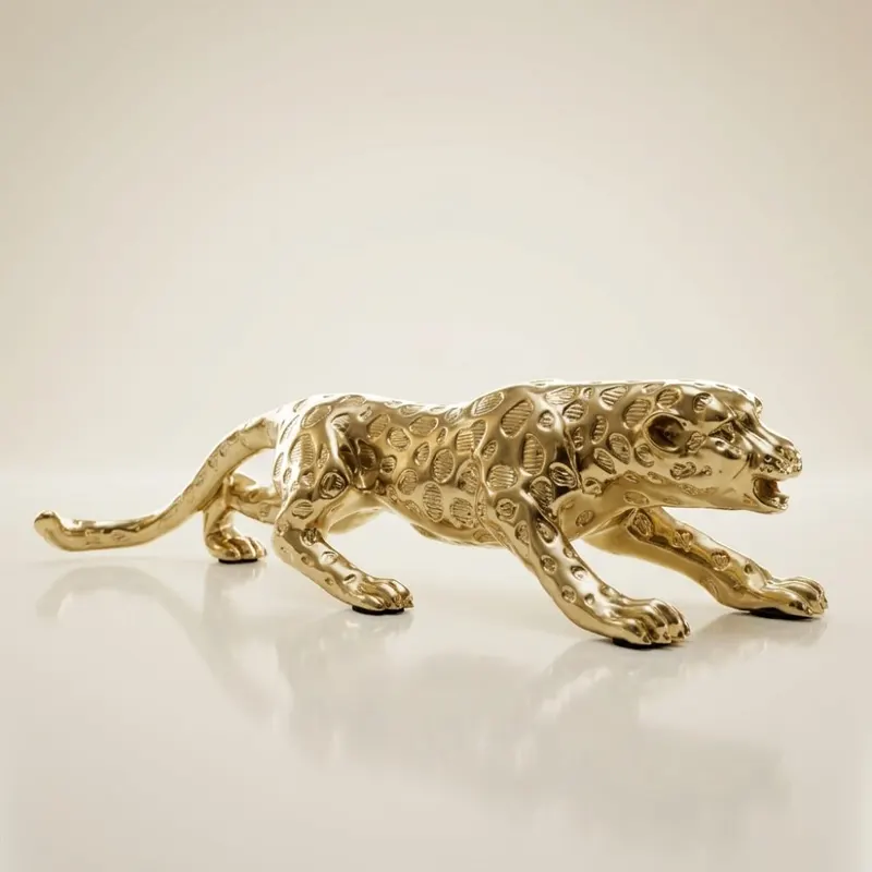 Luxury Electroplated Golden Crouching Leopard