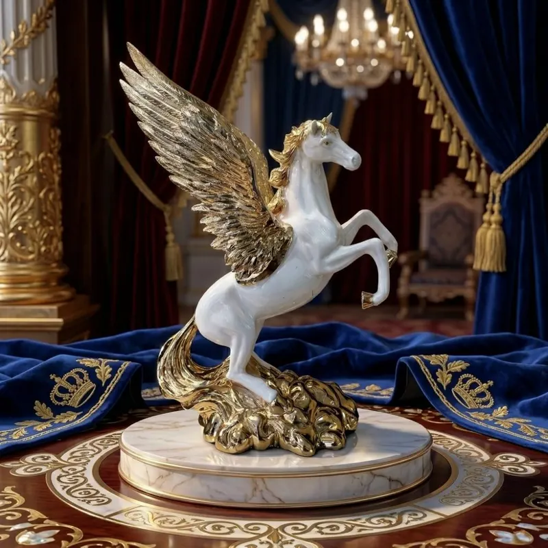 Majestic Rearing Pegasus Mythical Horse Statue
