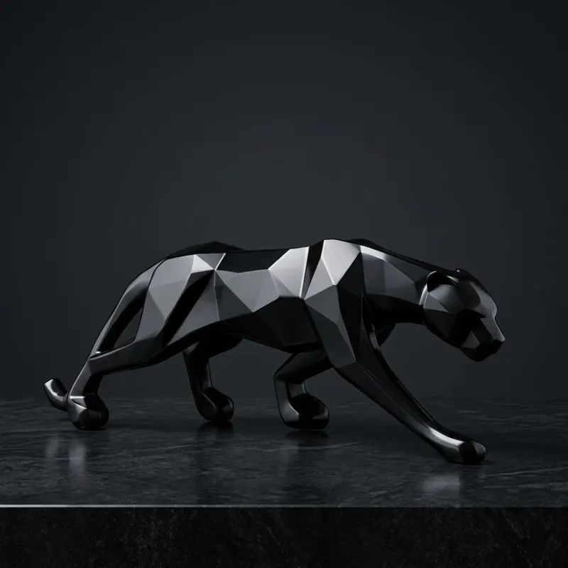 Modern Geometric Black Panther Tabletop